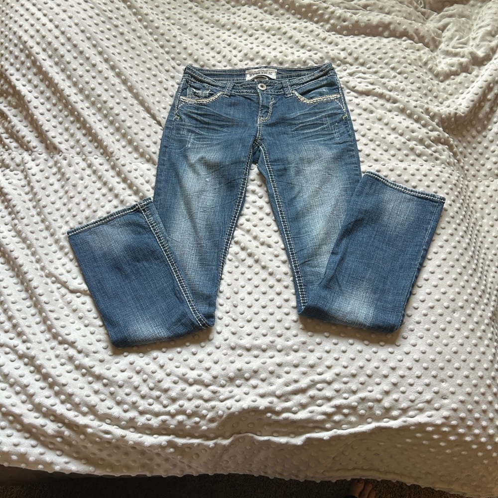Hydraulic denim jeans